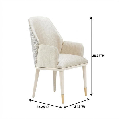 Lisbon Dining Arm Chair - Silken Matte Cream Qty 1