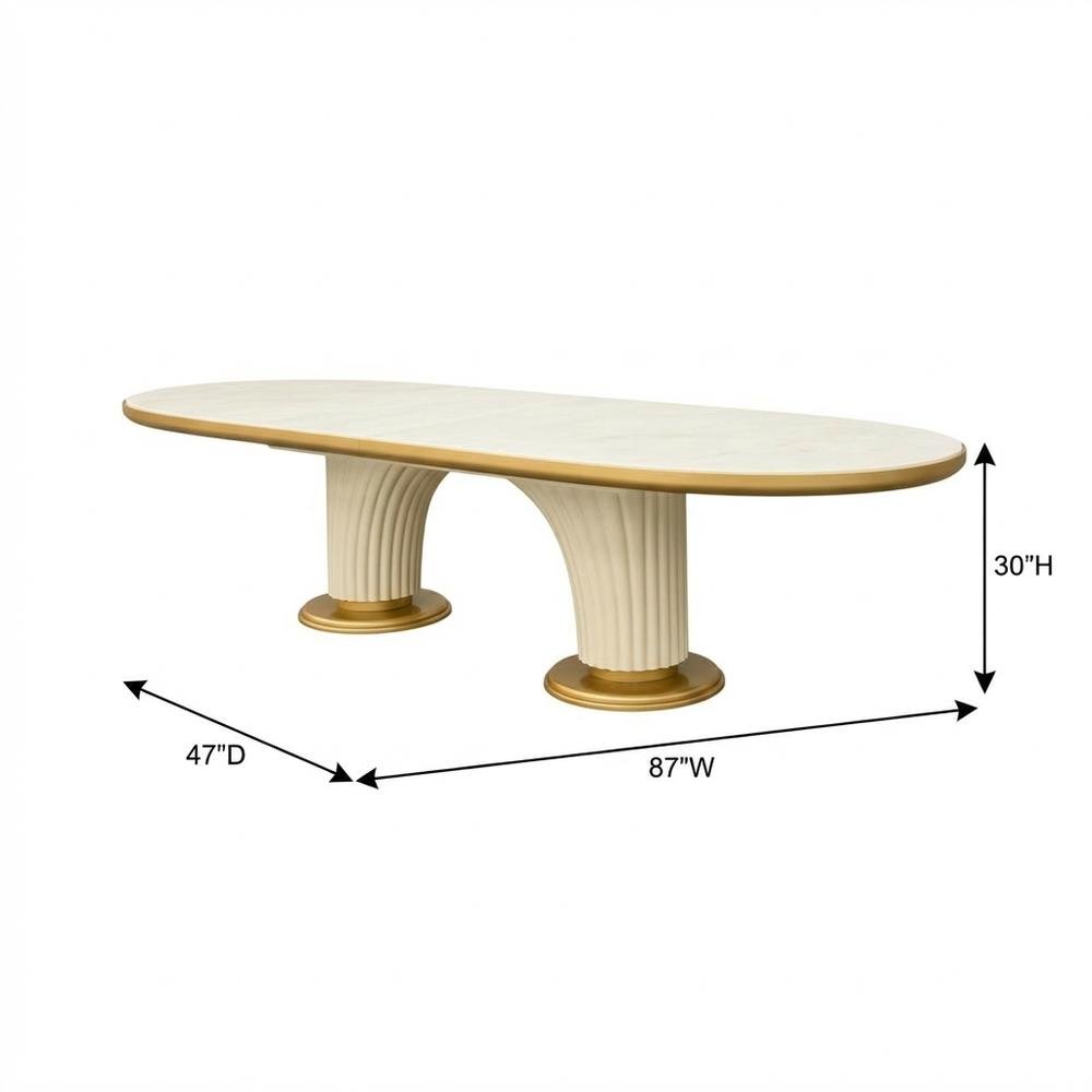 Scotts Square Oval Dining Table - Light Champagne