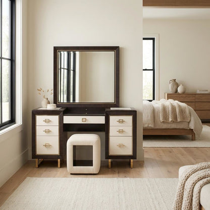 Belmont Place Vanity with Mirror & Bench - Espresso