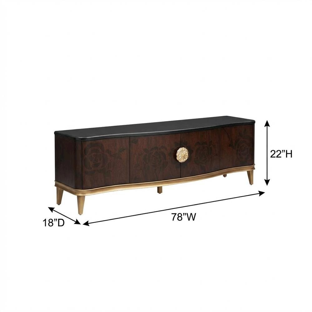 Camellia Field Media Cabinet - Warm Pecan