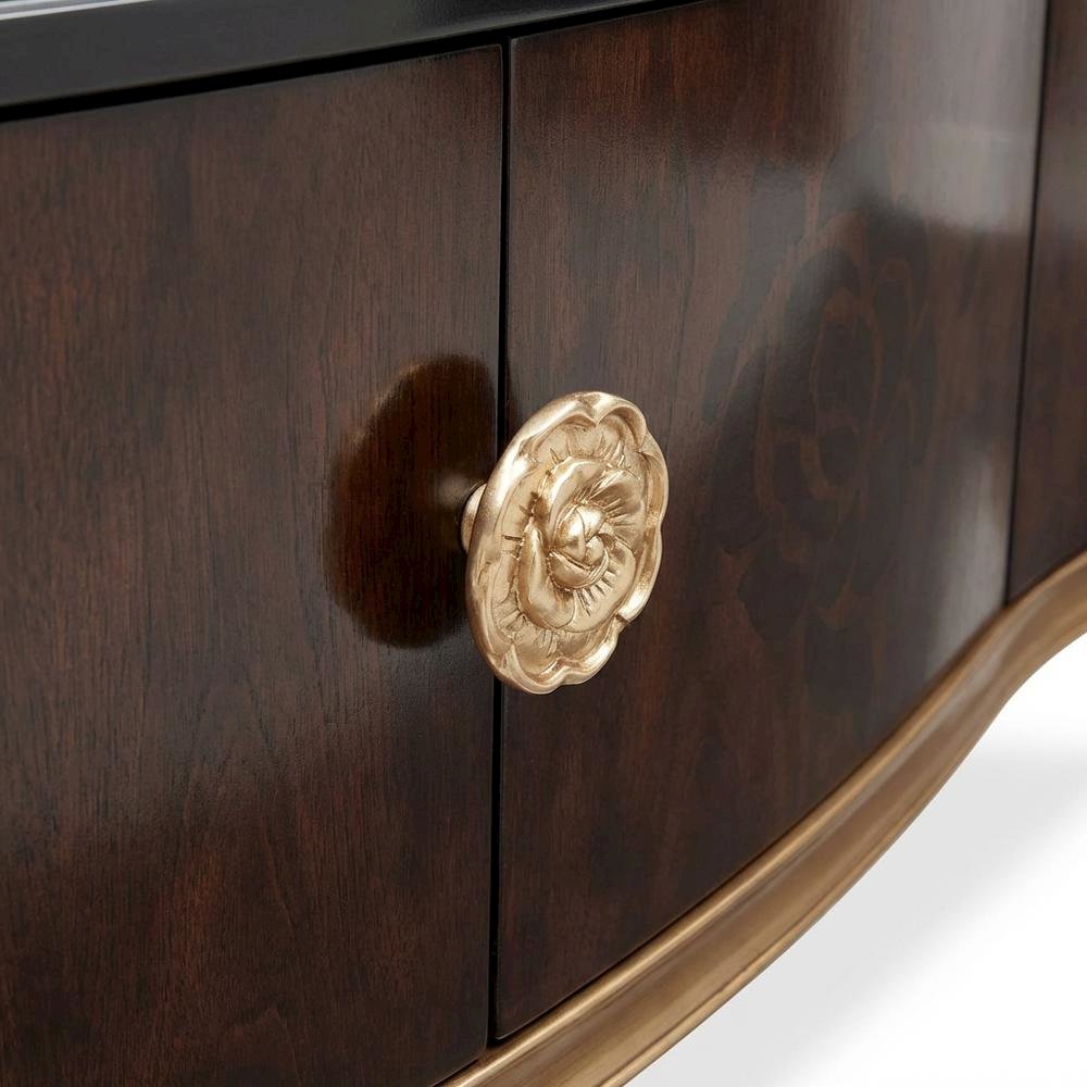 Camellia Field Media Cabinet - Warm Pecan