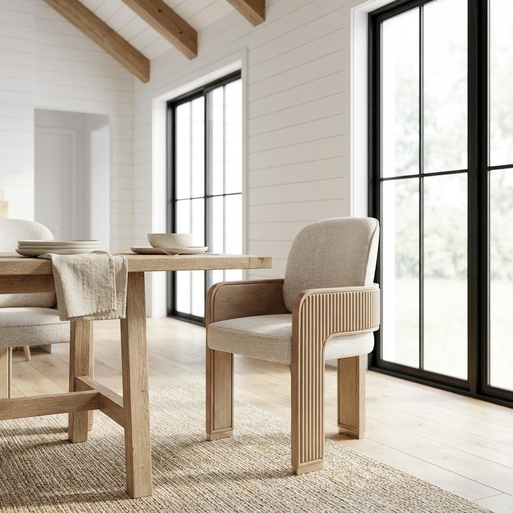 West Kensington Dining Arm Chair - Buff/Sea Salt Caramel