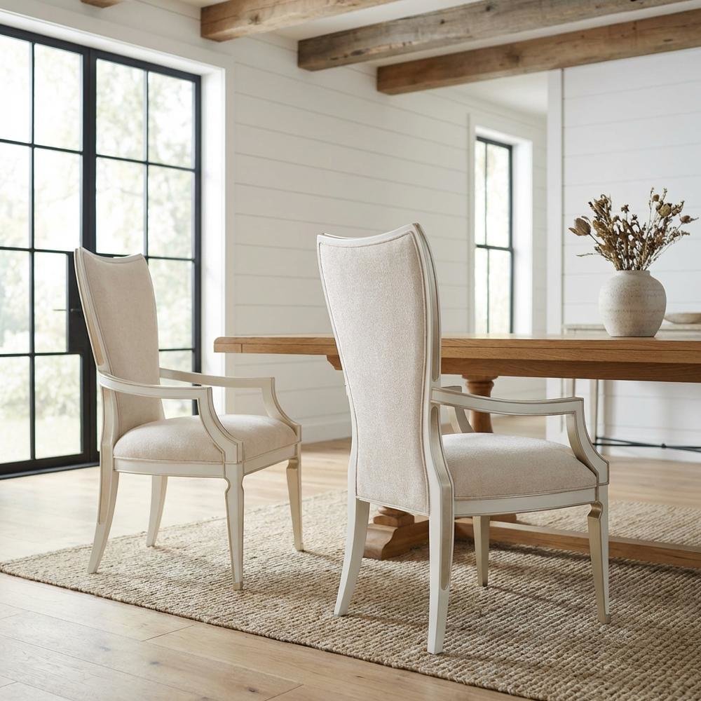 La Marisia Dining Arm Chair, Set of 2 - Tranquil/Creamy Pearl