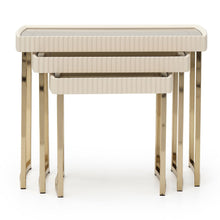 Lisbon Nesting Tables, Set of 3 - Silken Matte Cream