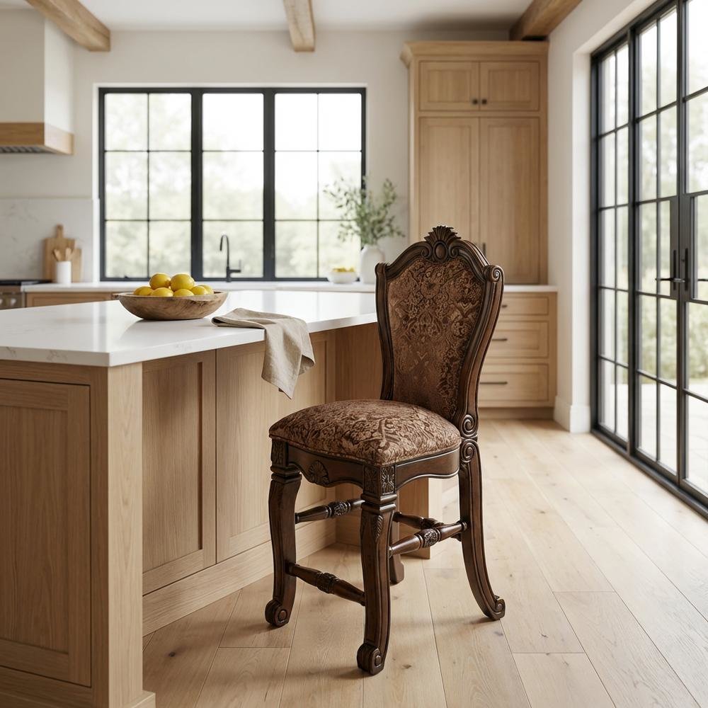 Windsor Court Counter Height Chair - Vintage Fruitwood Set of 2
