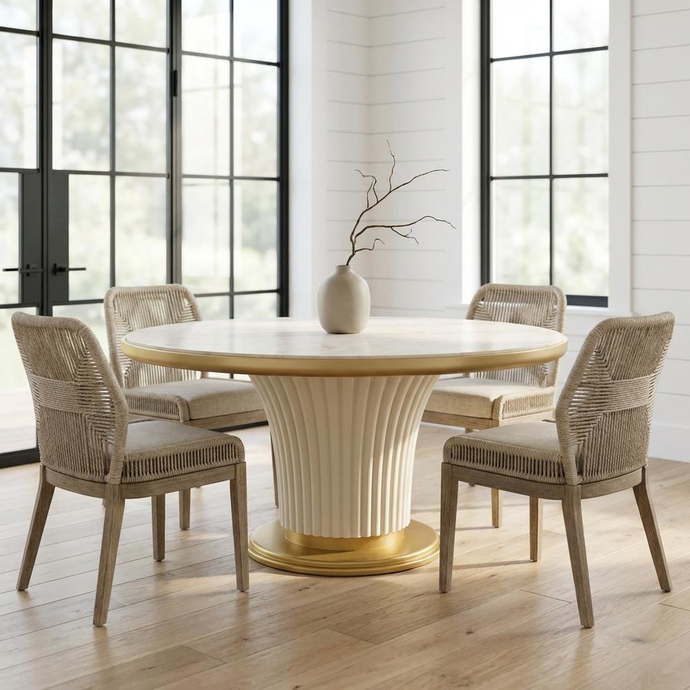 Scotts Square Round Dining Table - Light Champagne