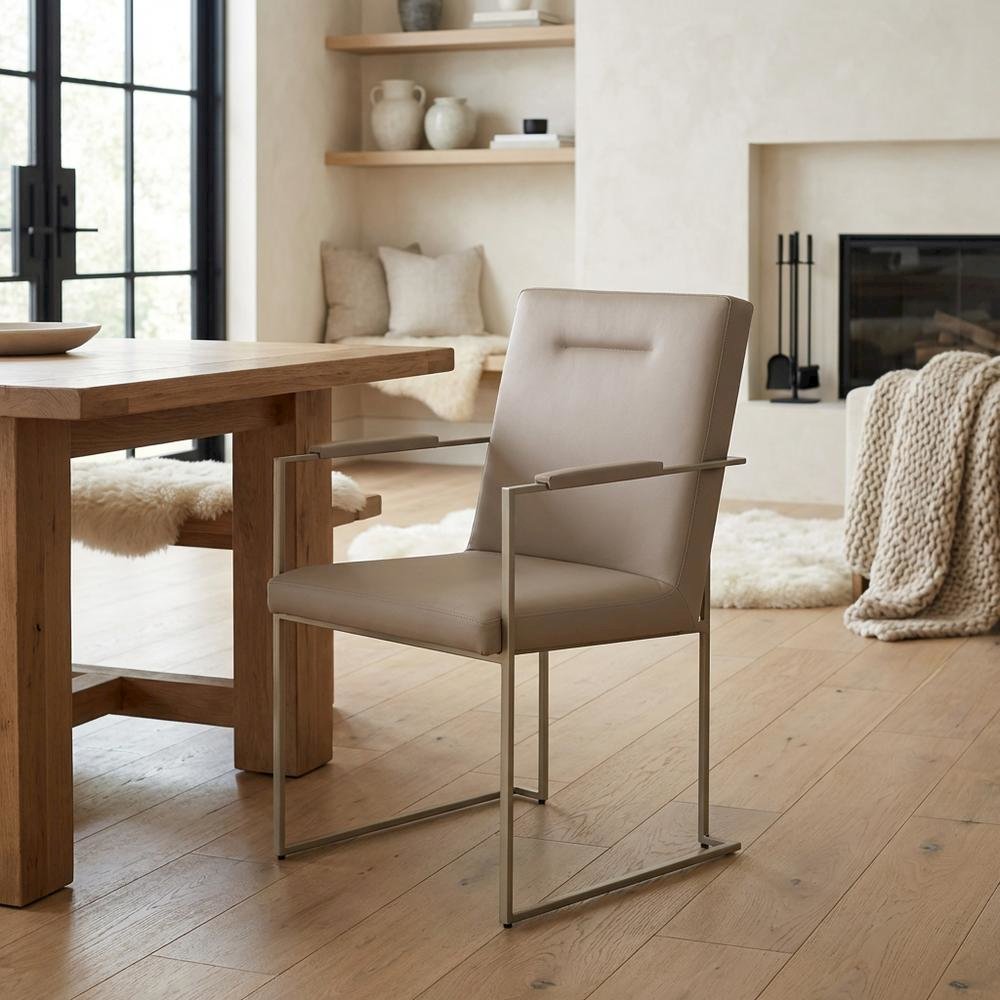 Marin Dining Arm Chair - Greige Set of 2
