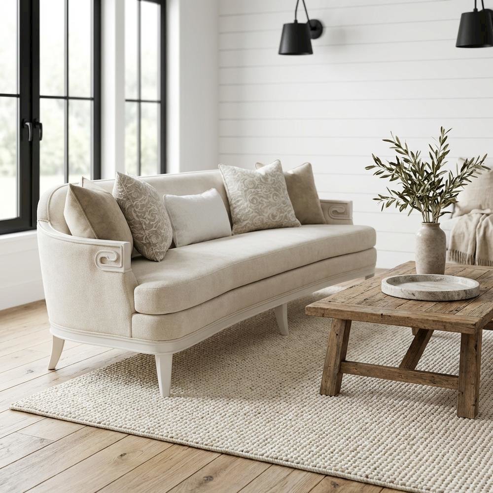 La Marisia Chenille Sofa - Tranquil/Creamy Pearl