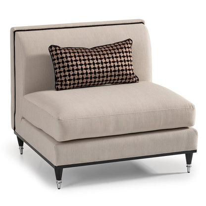 La Francaise Armless Accent Chair - Cafe au Lait/Black