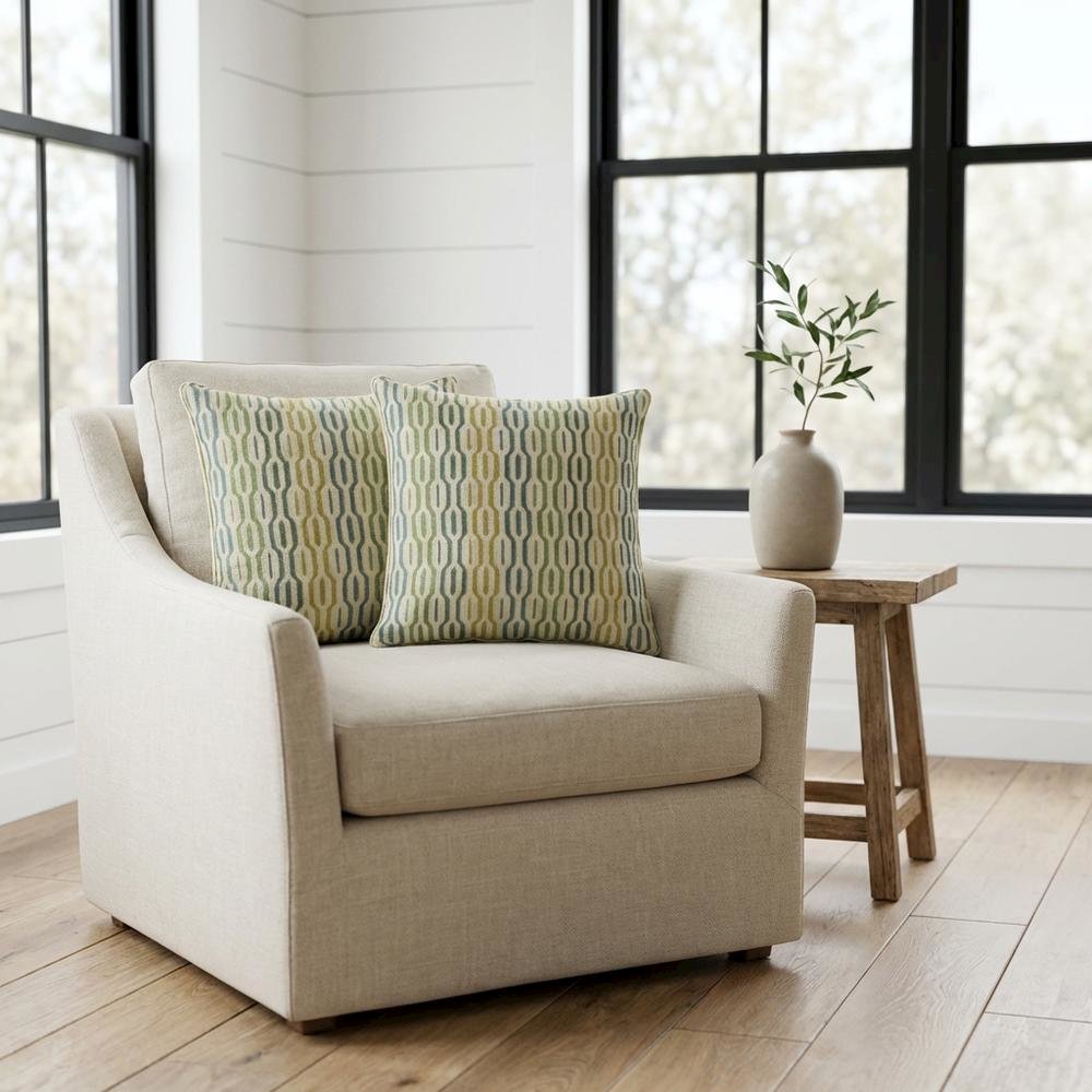 Eden Ashbury 19" Square Pillow, Set of 2 - Seagrass Green