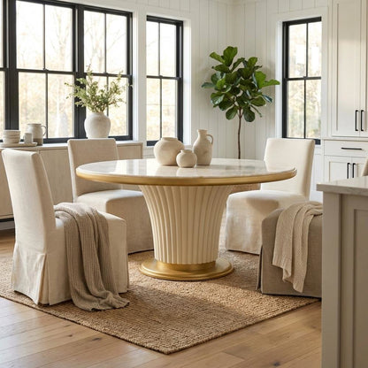 Scotts Square Round Dining Table - Light Champagne