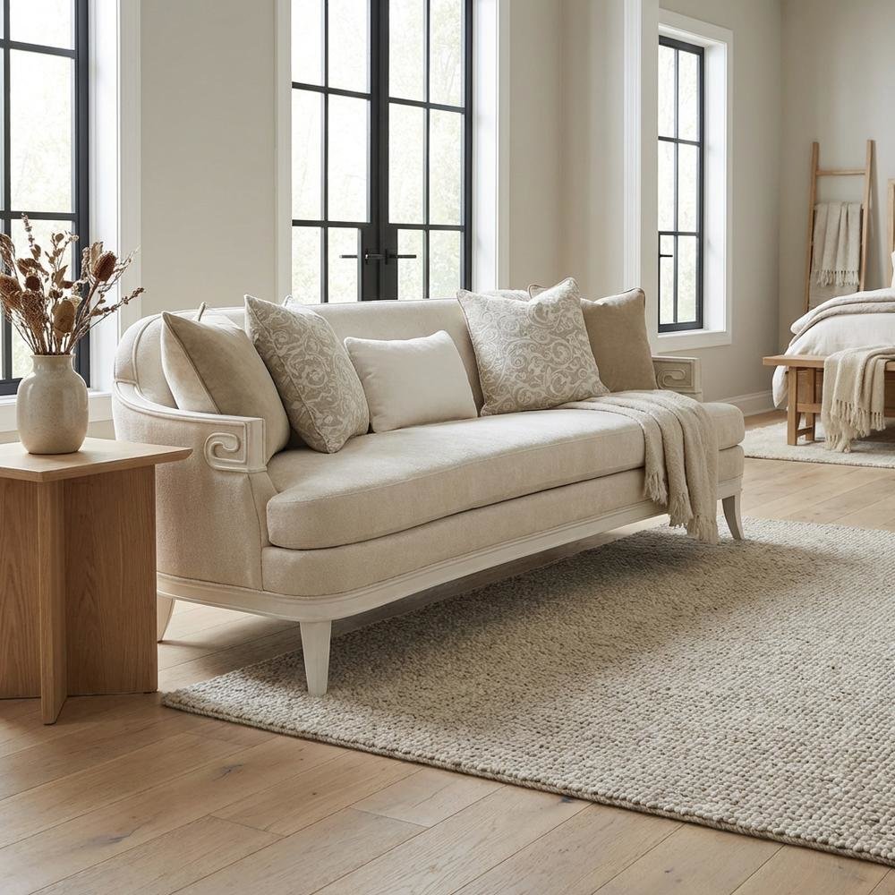 La Marisia Chenille Sofa - Tranquil/Creamy Pearl
