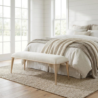 La Rachelle Bed Bench - Icicle/Champagne