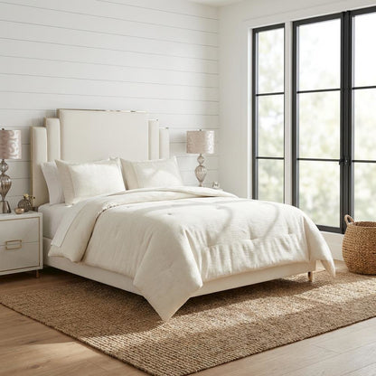 Harlow 4-Piece King Comforter Set - Ivory