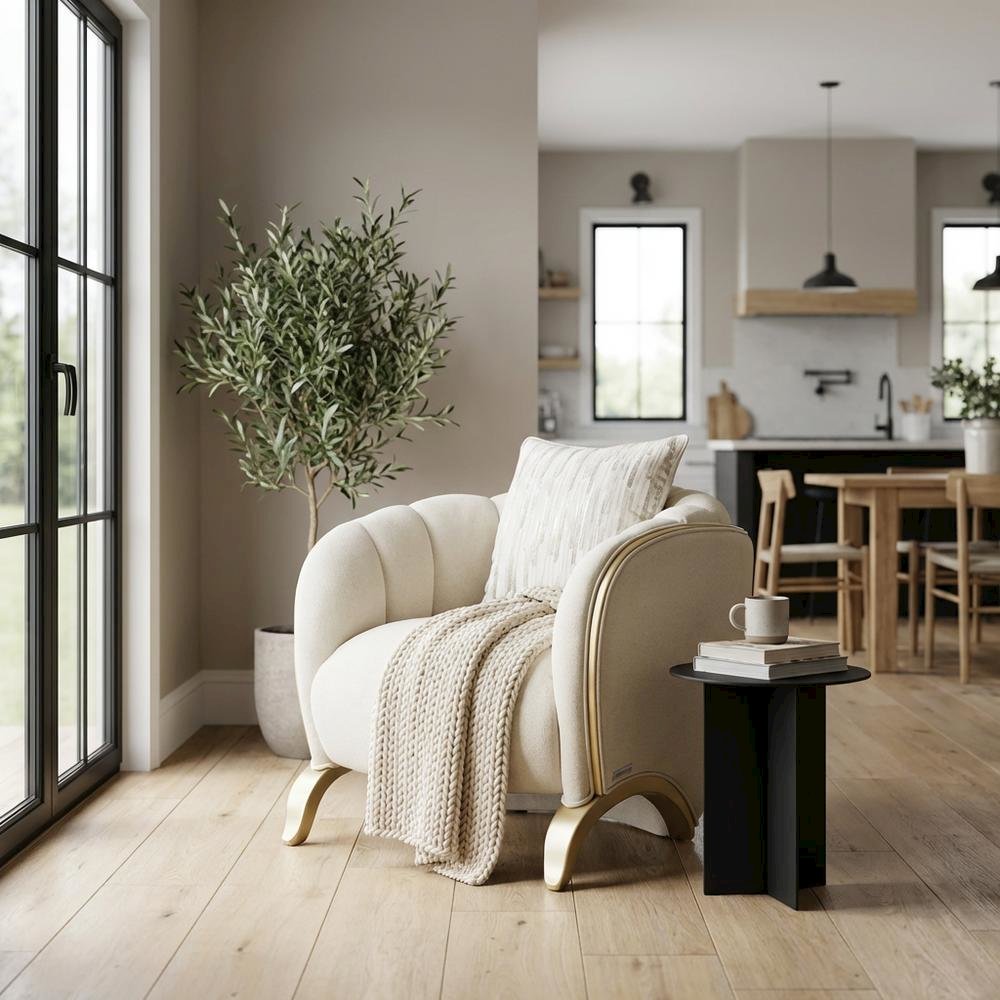 Scotts Square Matching Chair - Cornsilk/Light Champagne
