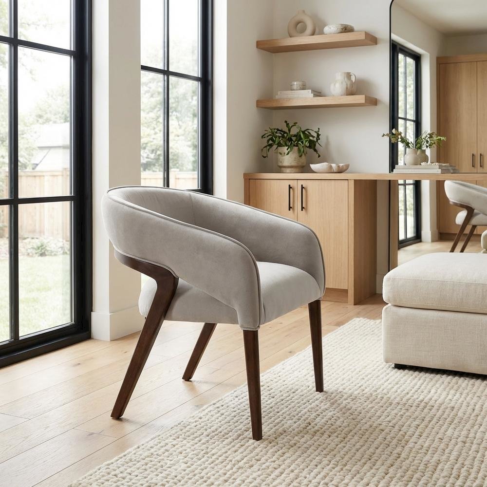 Houston Vanity Chair - Porcini/Walnut