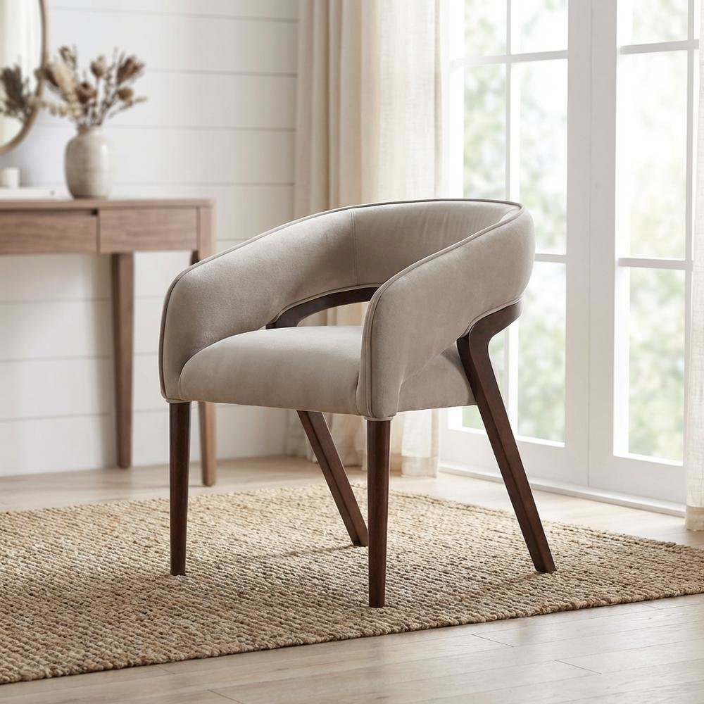 Houston Vanity Chair - Porcini/Walnut