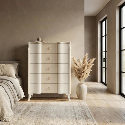 La Marisia 5-Drawer Chest - Creamy Pearl