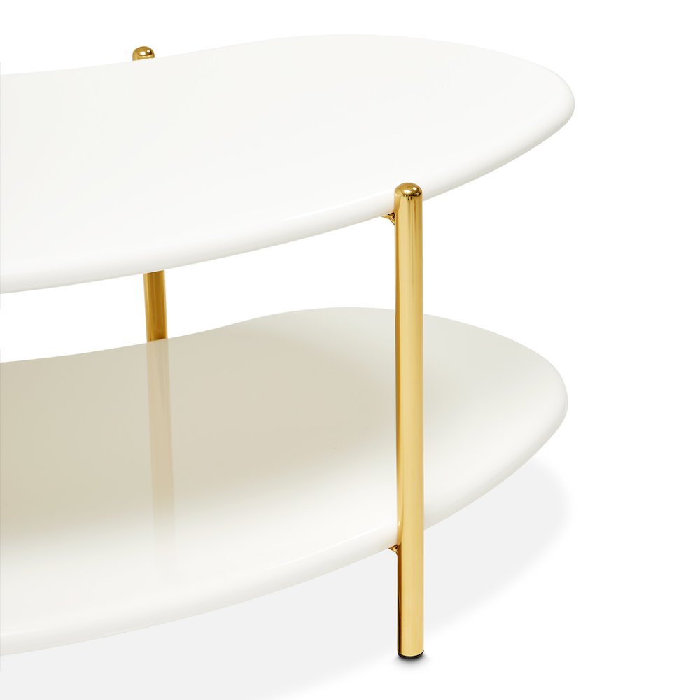 Sassani Cocktail Table - Pearl White/Gold