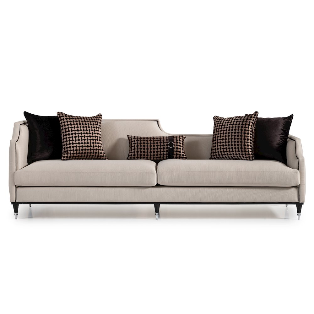 La Francaise Mansion Sofa - Cafe au Lait/Black