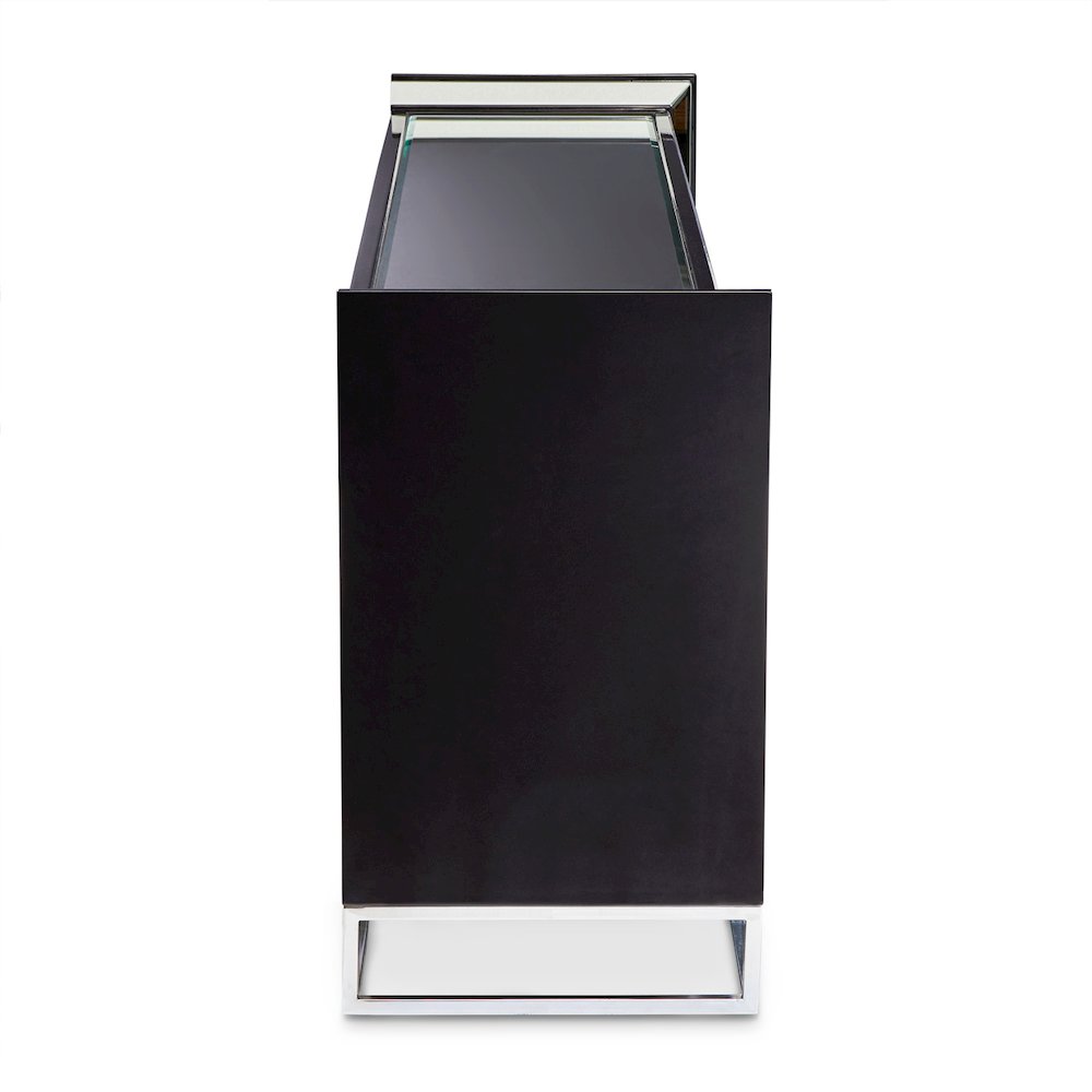 Carmela Console Table - Glossy Charcoal Sand