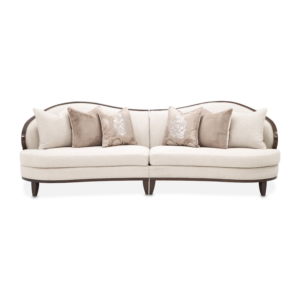 Camellia Field 2-Piece Chenille Sofa - Linen/Warm Pecan