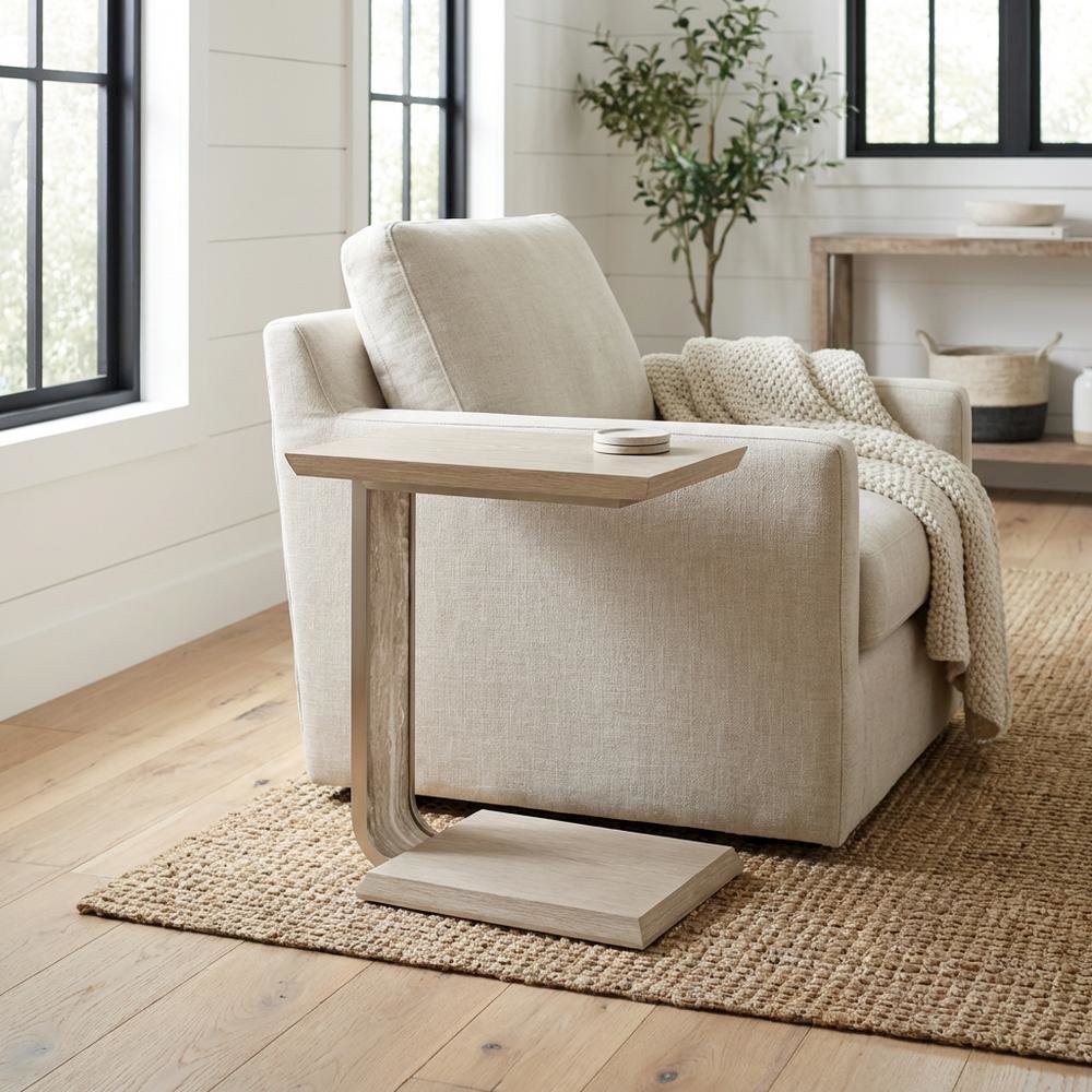 Lotus Bay C-Shaped Accent Table - Sand