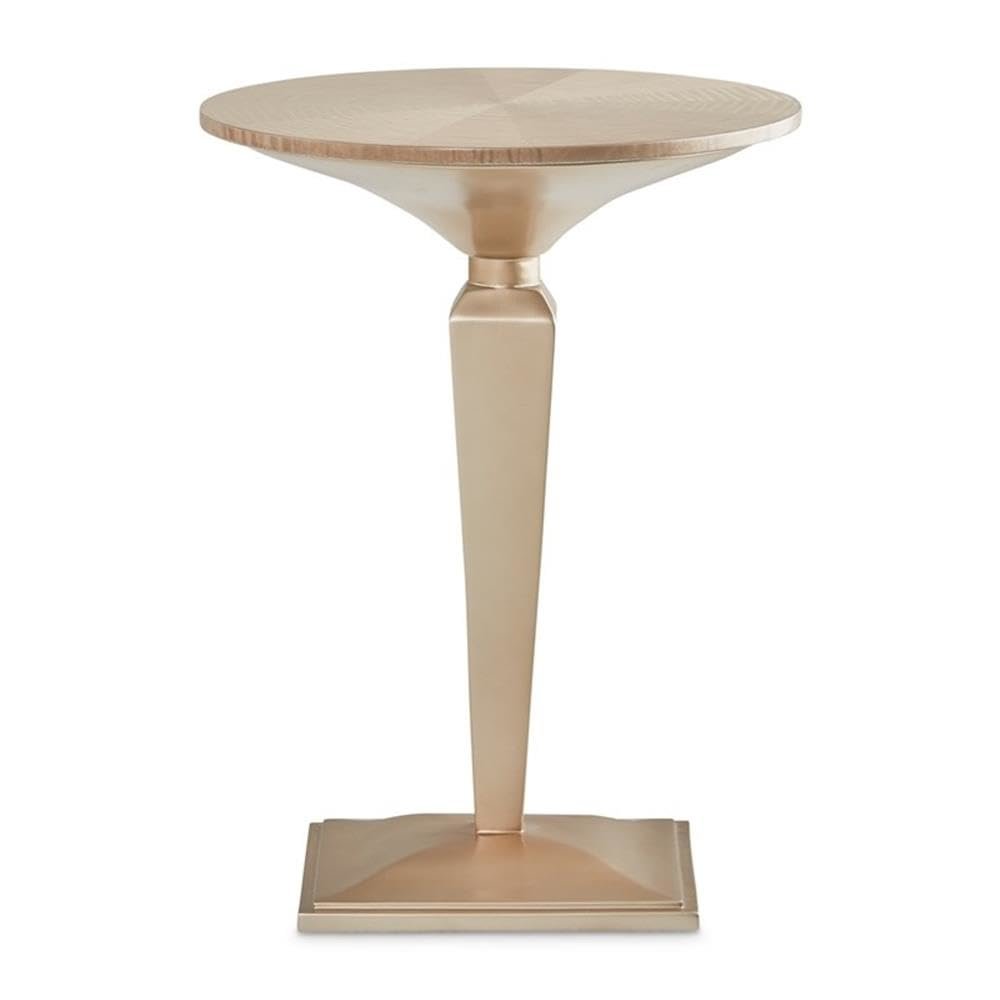 Malibu Crest Round Pedestal Tea Table - Chardonnay