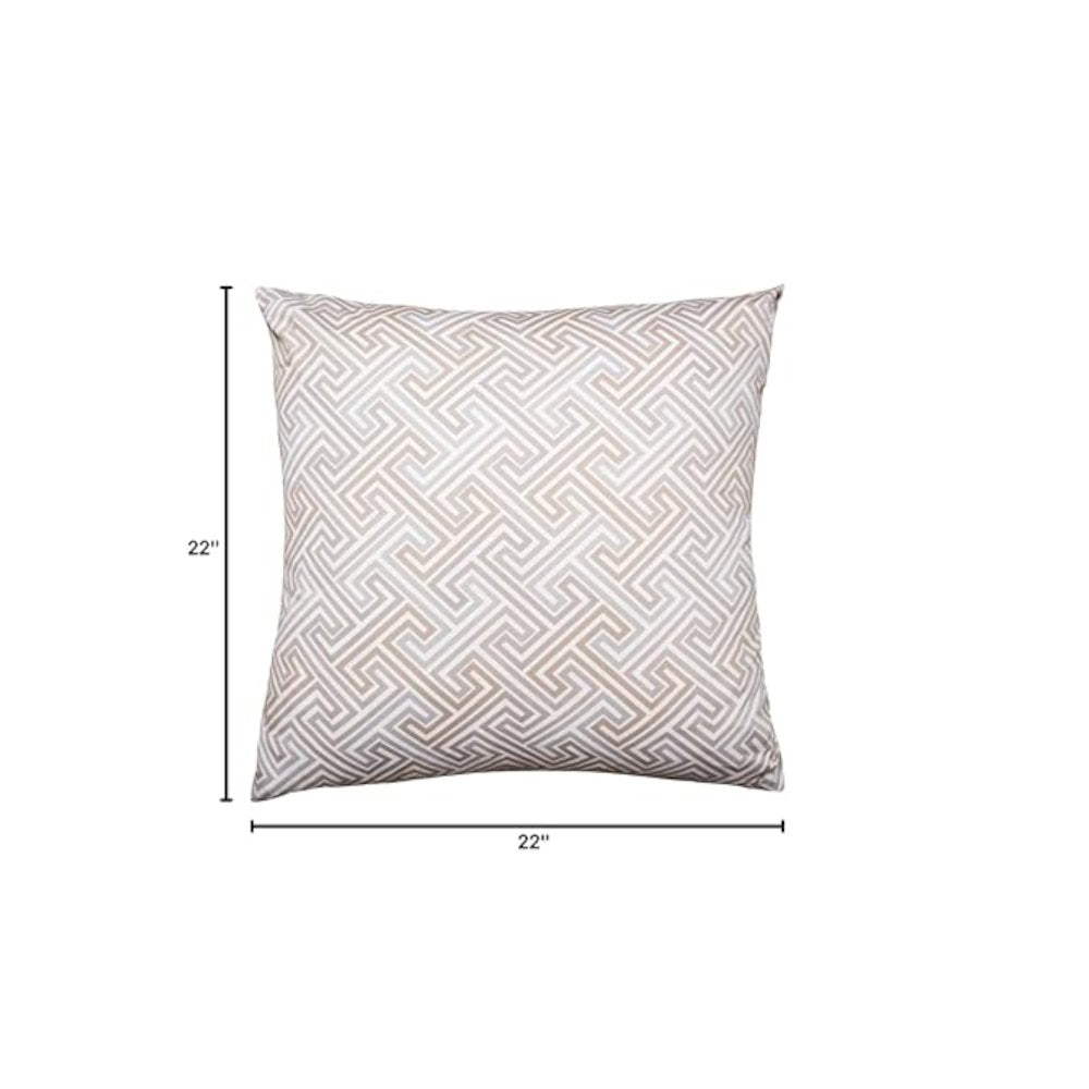 Labyrinth 22" Square Throw Pillow, Set of 2 - Travertine/Gray