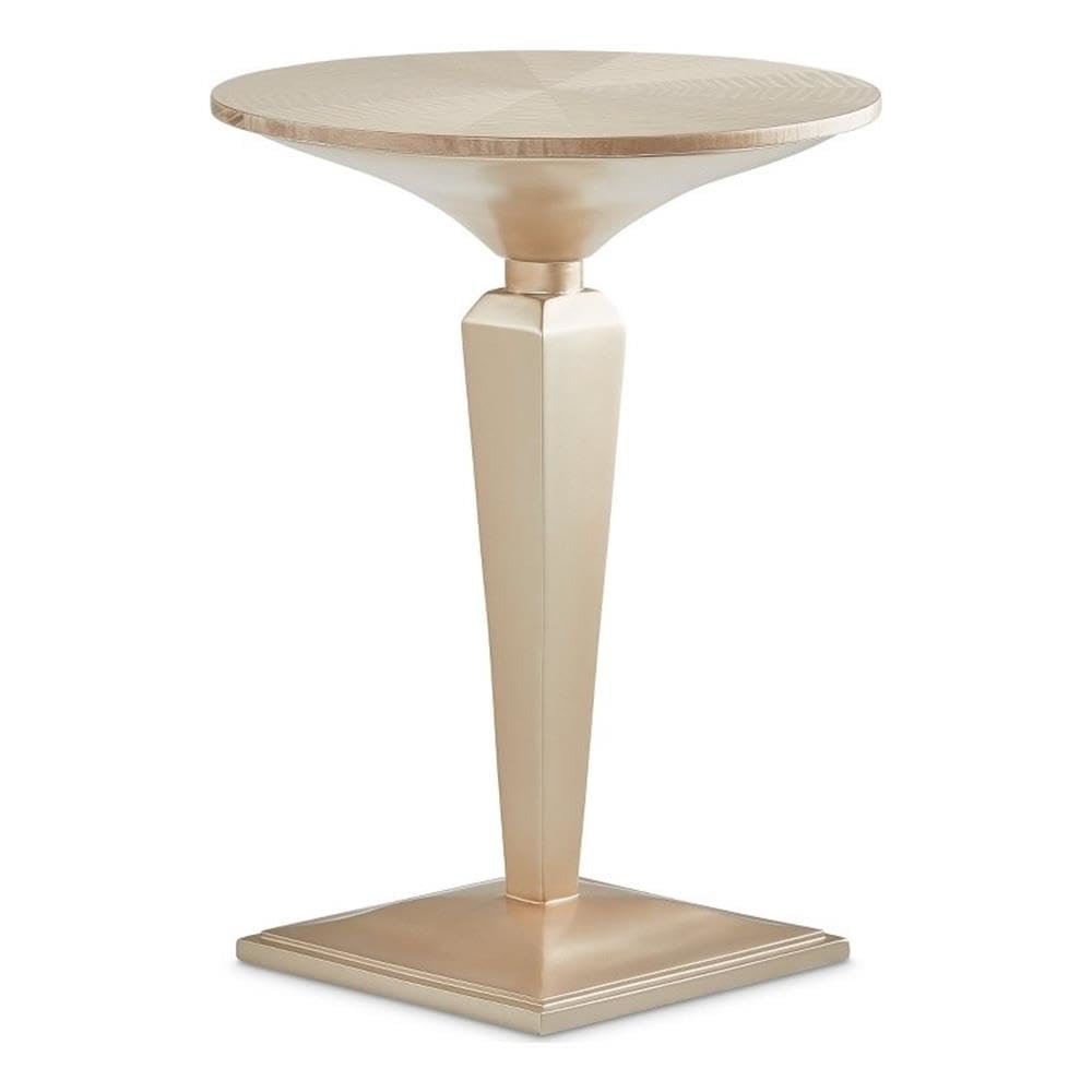 Malibu Crest Round Pedestal Tea Table - Chardonnay