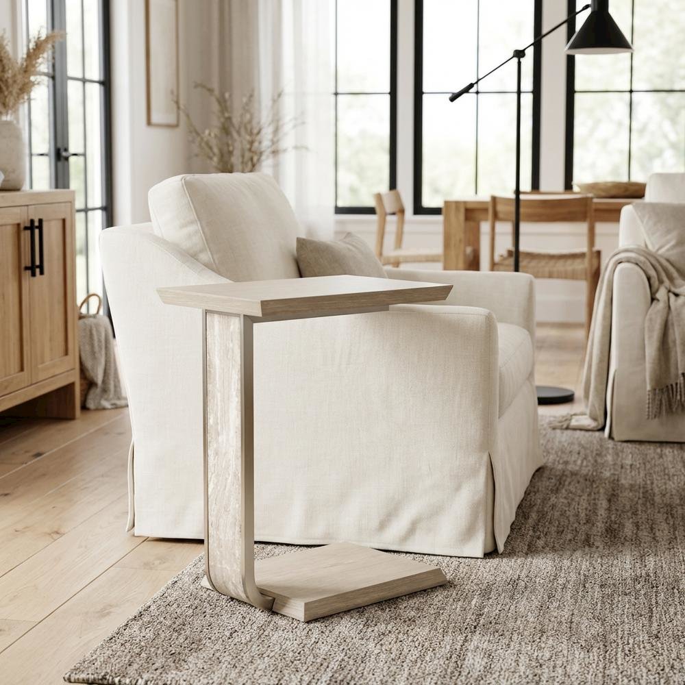 Lotus Bay C-Shaped Accent Table - Sand
