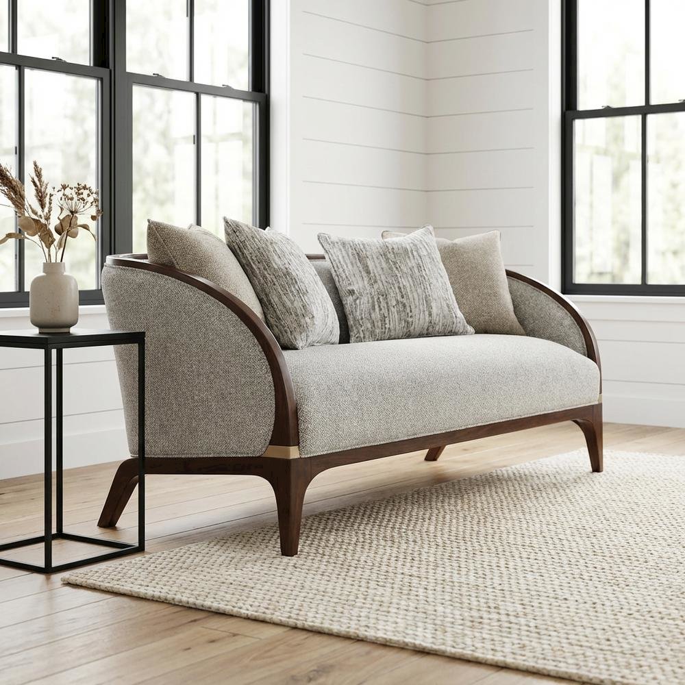 Houston Loveseat - Pebble/Walnut
