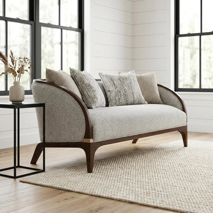 Houston Loveseat - Pebble/Walnut