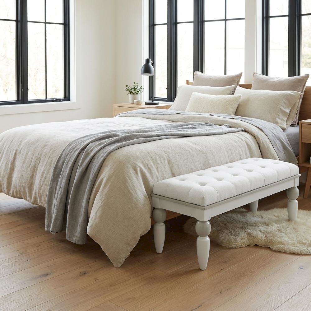 Sky Tower Bedside Bench - Cloud White