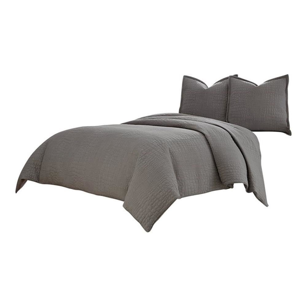 Trent 3-Piece King Coverlet/DuvetSet - Gray