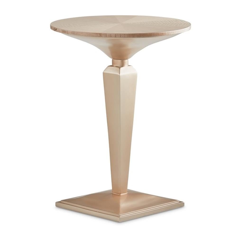 Malibu Crest Round Pedestal Tea Table - Chardonnay