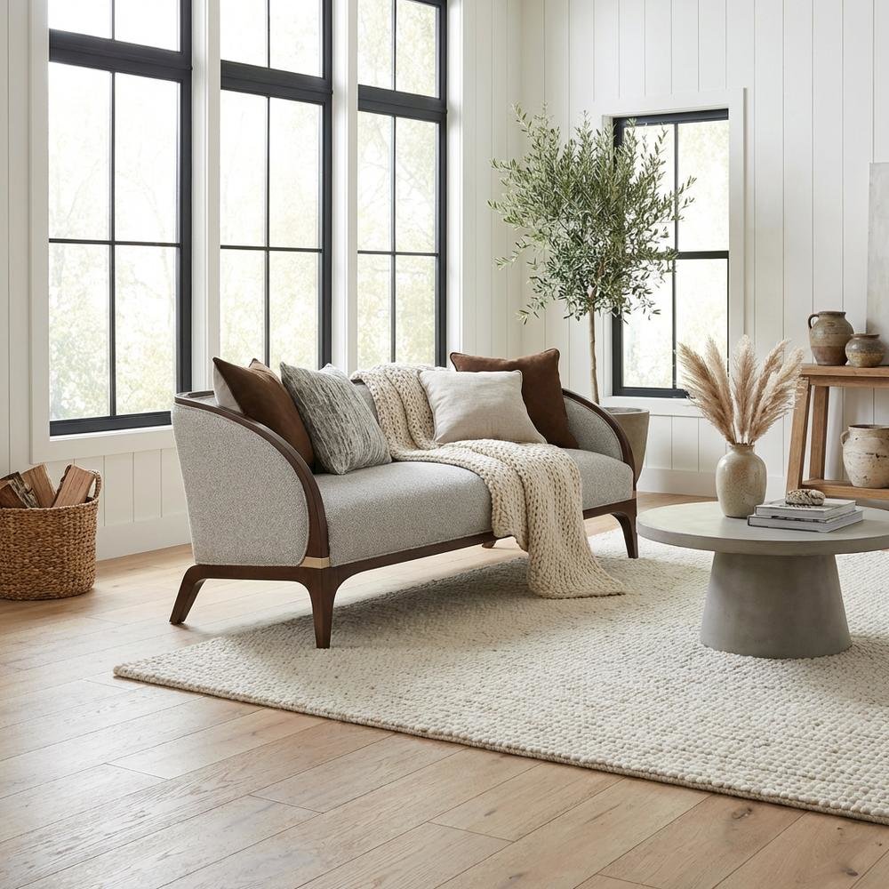 Houston Loveseat - Pebble/Walnut