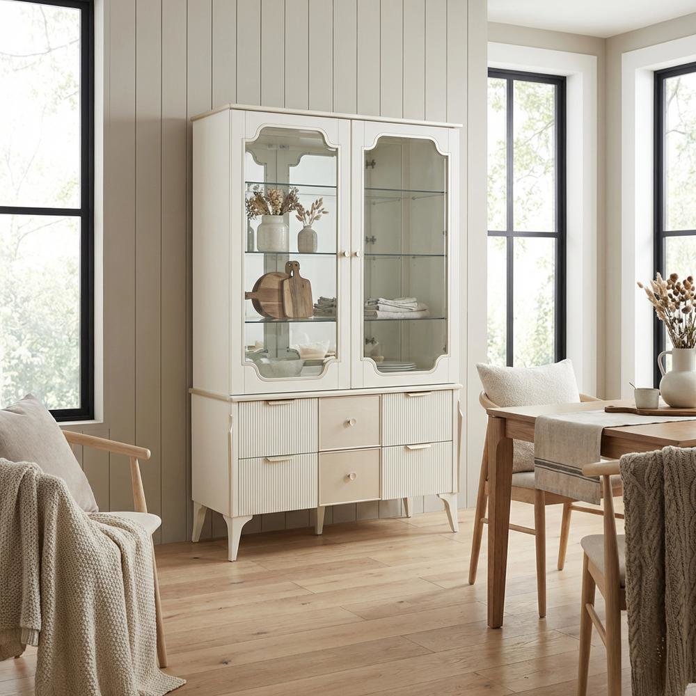 La Marisia Display Cabinet - Creamy Pearl