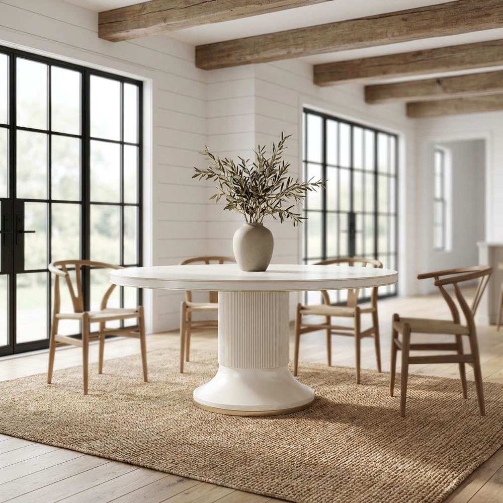 La Marisia Round Dining Table - Creamy Pearl