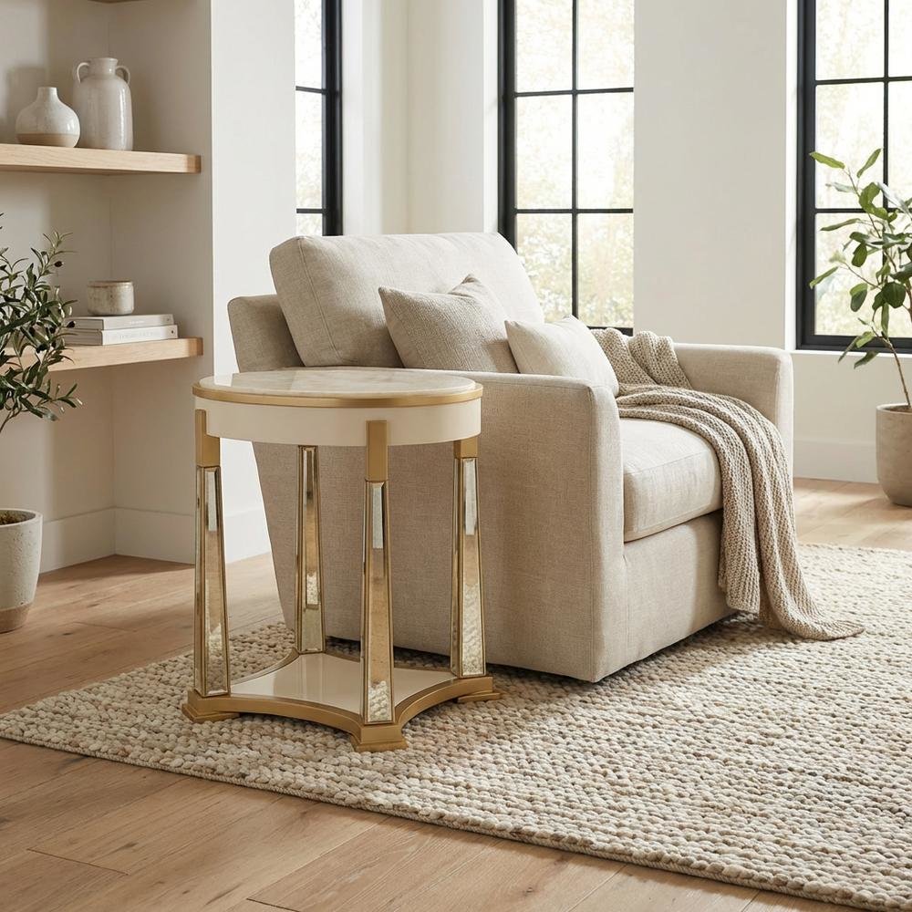Scotts Square End Table - Light Champagne