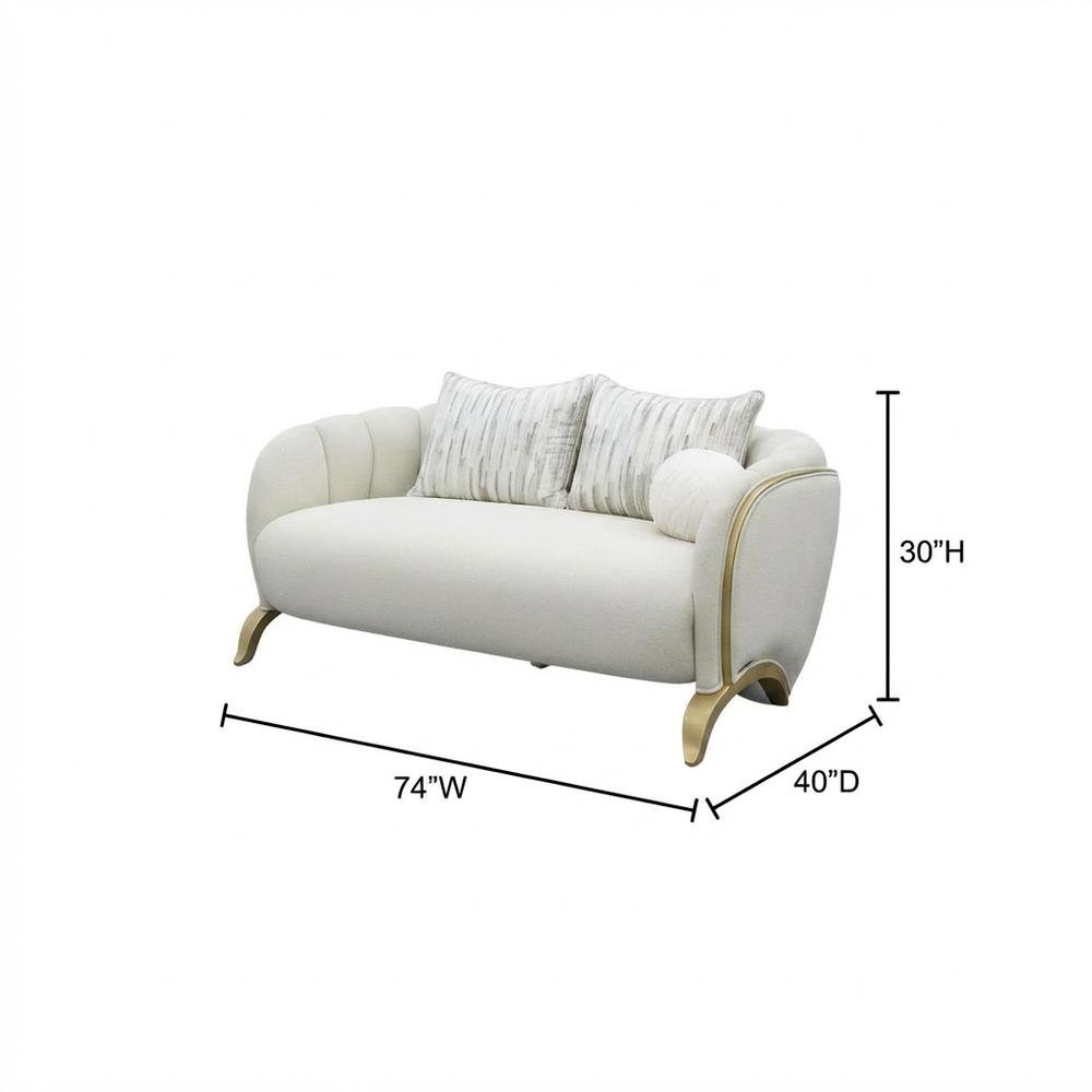 Scotts Square Loveseat - Cornsilk/Light Champagne