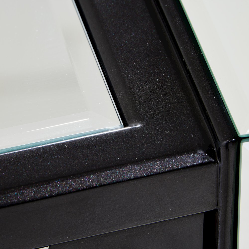 Carmela Console Table - Glossy Charcoal Sand