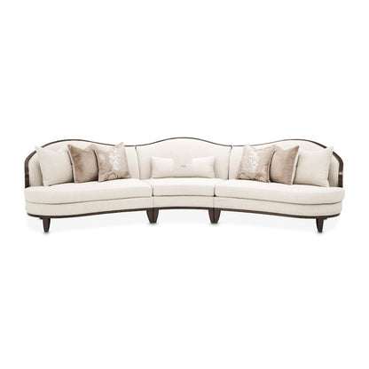 Camellia Field 3-Piece Chenille Sofa - Linen/Warm Pecan
