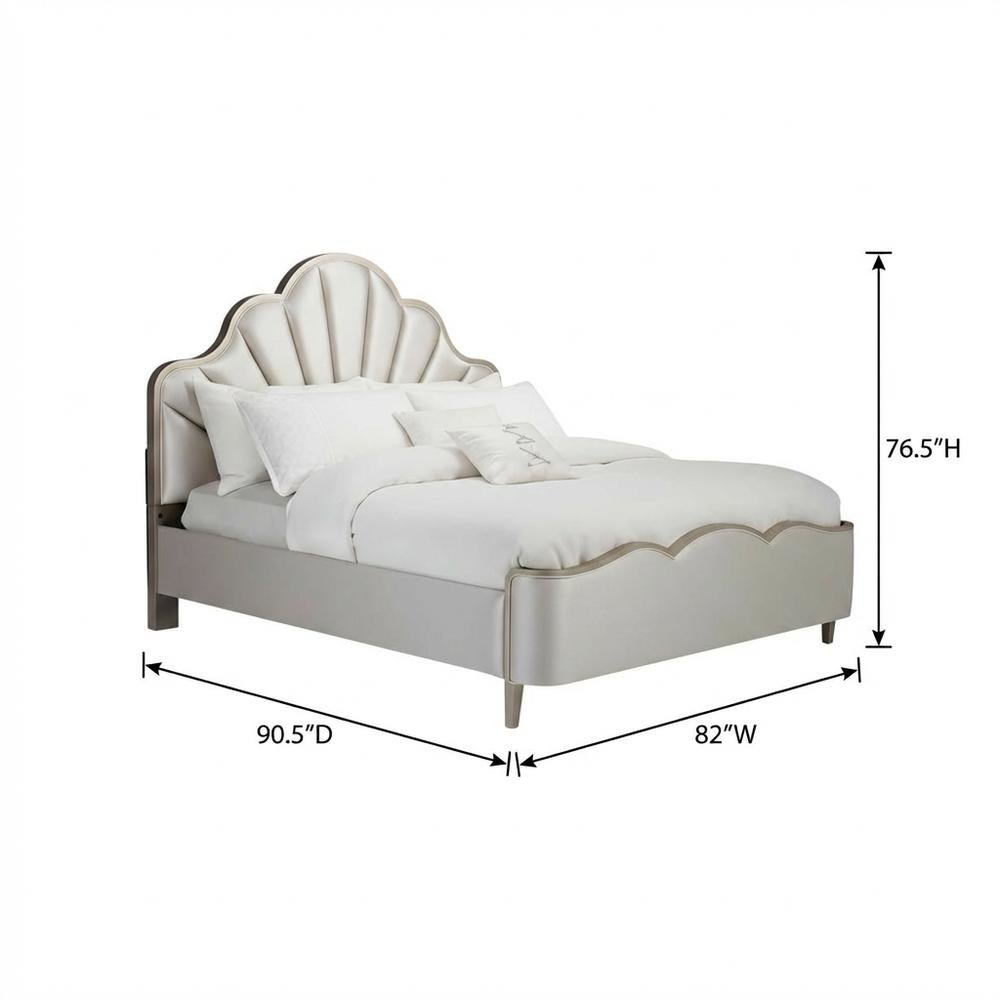 Malibu Crest Eastern King Scalloped Panel Bed - Chardonnay