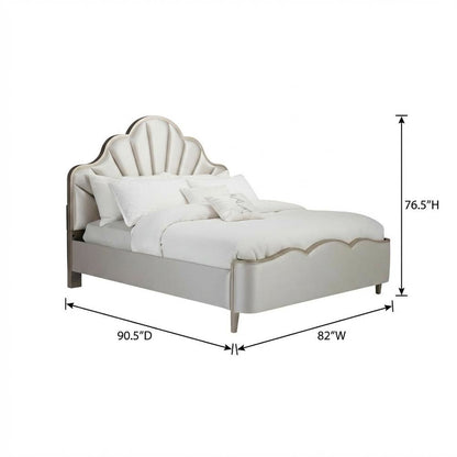 Malibu Crest Eastern King Scalloped Panel Bed - Chardonnay