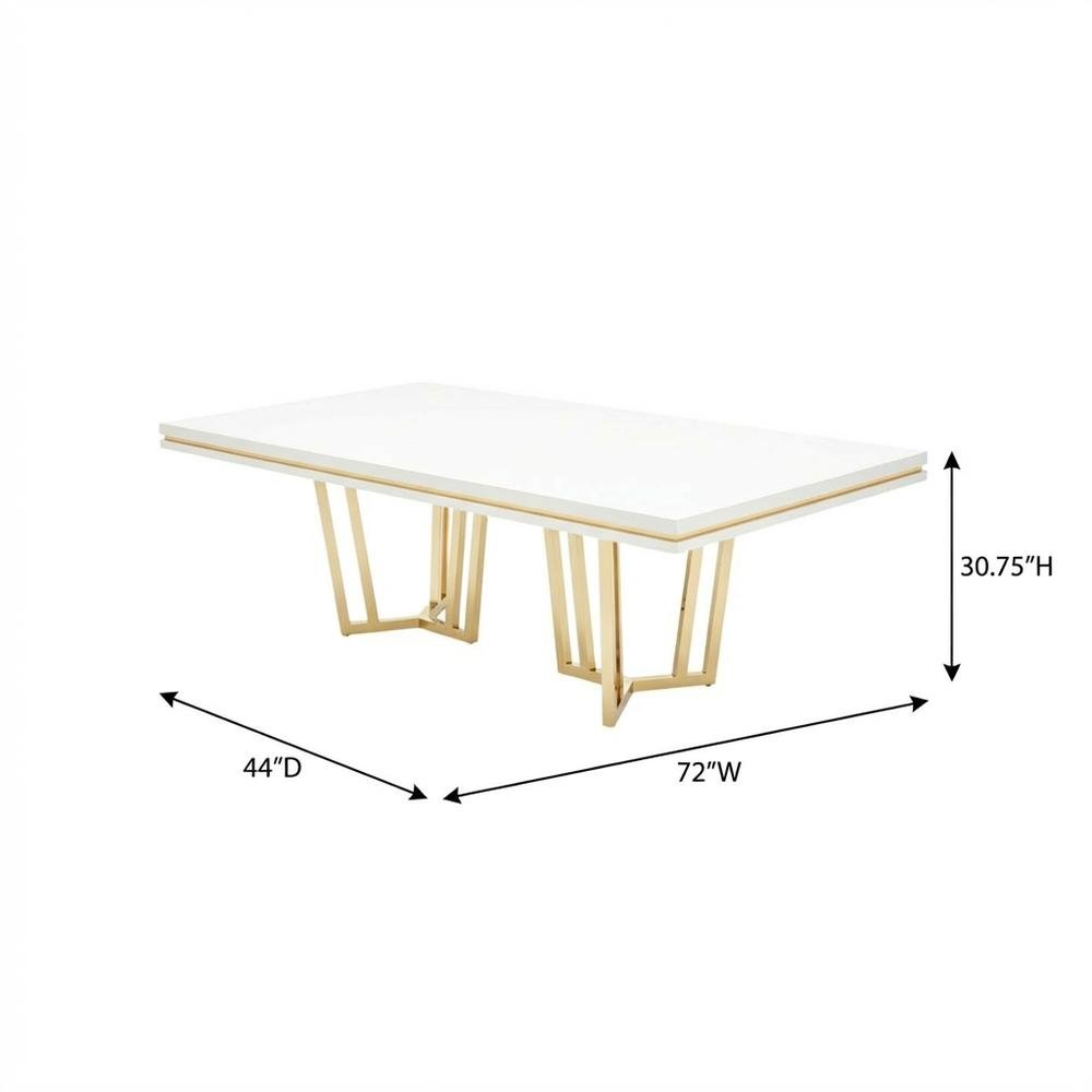 Palm Gate Rectangular Dining Table - Cloud White