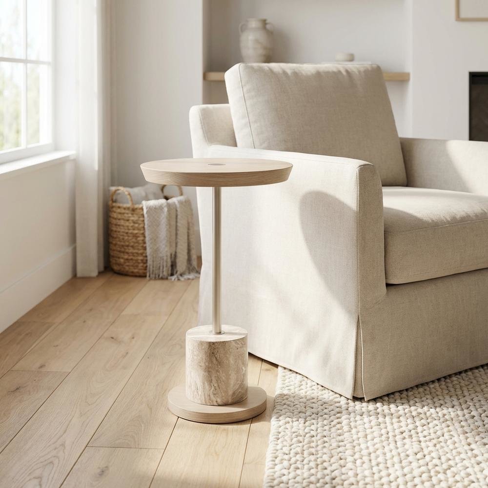 Lotus Bay Chairside Table - Sand