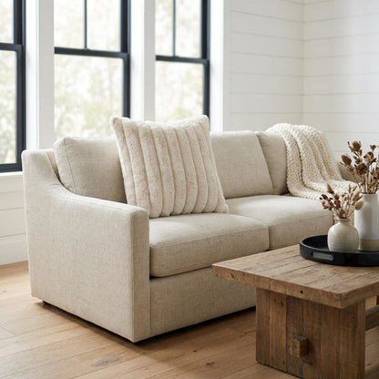 Parker 20" Square Throw Pillow - Cream