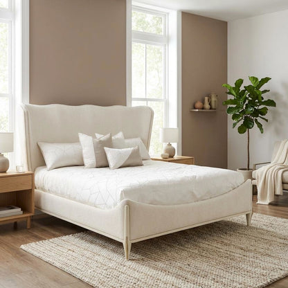 La Terrazza King Panel Bed - Creamy Pearl