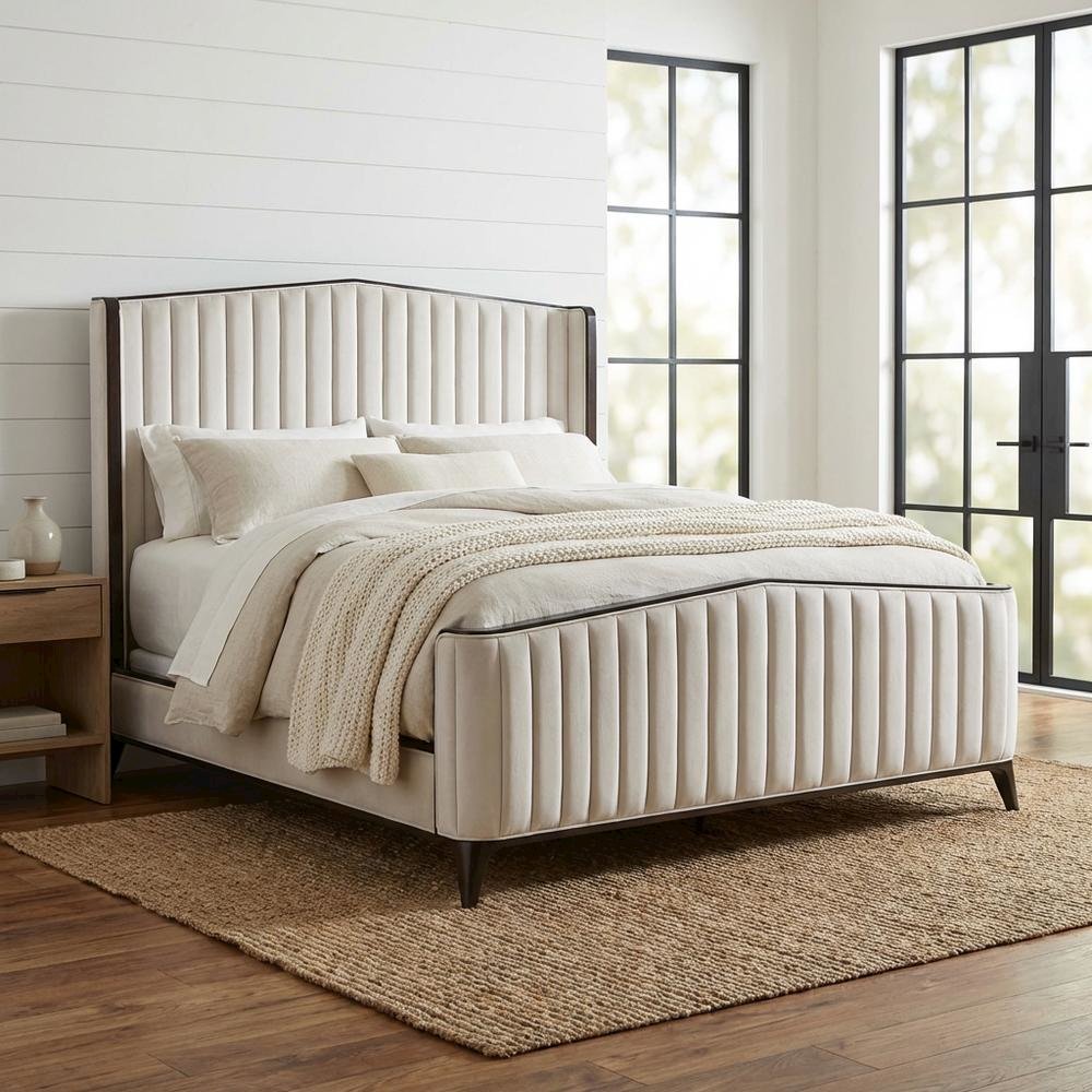 Paris Chic Eastern King Channel Tufted Panel Bed - Espresso